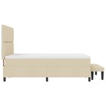 vidaXL Lit à Sommier avec Matelas & Banc Crème 160x200 cm Tissu