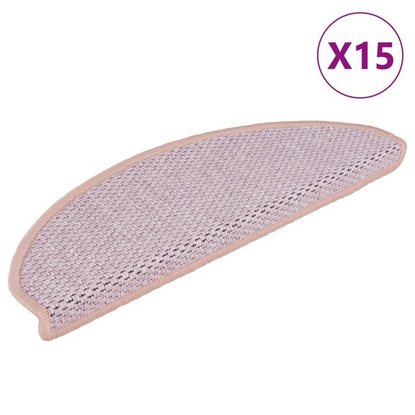 vidaXL Tapis d'escalier autocollants 15 Pièces 65x21x4 cm Rouge