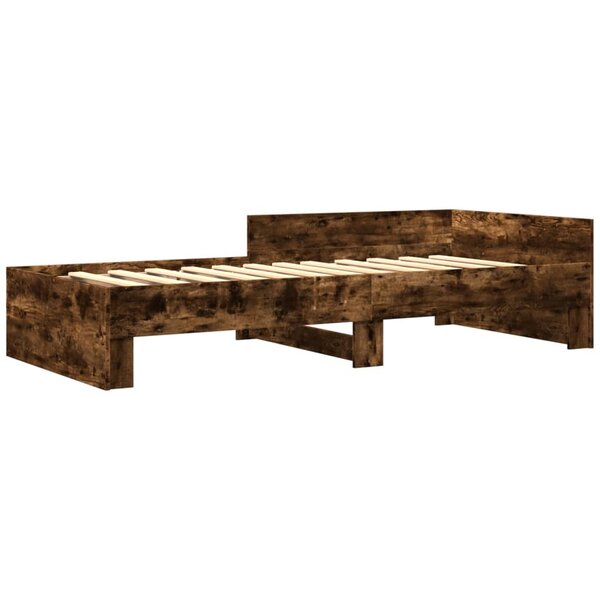 vidaXL Cadre de lit sans matelas chêne fumé 75x190cm bois d'ingénierie