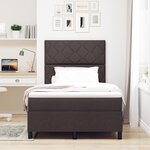 vidaXL Lit à ressort avec matelas et LED marron foncé 120x200 cm tissu