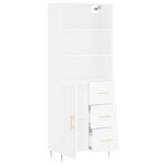 vidaXL Buffet haut Blanc 69 5x34x180 cm Bois d'ingénierie