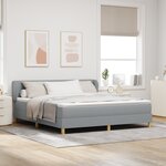 Lit Box Spring vidaXL avec Matelas en Gris Clair  180x200 cm  Tissu