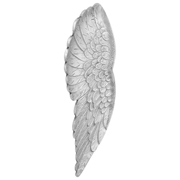 Sculpture Petites Ailes vidaXL Argent 17x5x59 cm en Aluminium