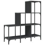 vidaXL Bibliothèque noir 92x30x102 cm bois d'ingénierie et métal