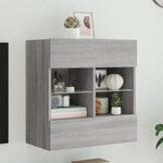 vidaXL Meuble TV mural avec lumières LED sonoma gris 58 5x30x60 5 cm