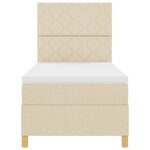 vidaXL Lit à ressort avec matelas crème 90x200 cm tissu