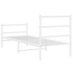 vidaXL Cadre de lit métal avec tête de lit/pied de lit blanc 75x190 cm