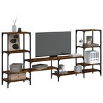 vidaXL Meuble TV chêne fumé 206 5x28 5x95 cm bois d'ingénierie
