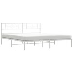 vidaXL Cadre de lit métal sans matelas et tête de lit blanc 180x200 cm