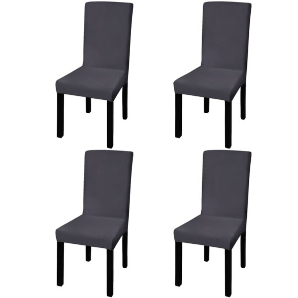 vidaXL Housse de chaise droite extensible 4 Pièces anthracite