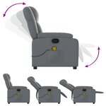 vidaXL Fauteuil de massage inclinable Gris Similicuir