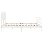 vidaXL Cadre de lit avec tête de lit blanc Super King Size bois massif