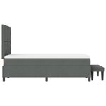 vidaXL Lit à ressorts avec matelas et banc gris foncé 120x190 cm en tissu