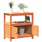 vidaXL Table de rempotage avec étagères marron bois massif de pin