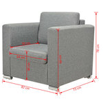 vidaXL Fauteuil Gris clair Tissu