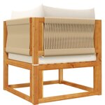vidaXL Canapés d'angle de jardin et coussins 2Pièces bois massif d'acacia