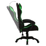 Chaise fauteuil siège pivotante de bureau informatique étude de jeux vidéo avec LED RVB et similicuir multicolore 02_0024215