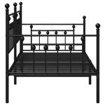 vidaXL Cadre de lit jour Noir 90x200 cm Acier