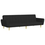 vidaXL Canapé-lit à 2 places avec repose-pied noir tissu