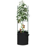 vidaXL Cage à tomates avec sac à plantes 2 Pièces 116 cm acier et PP
