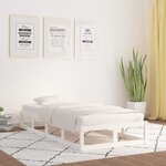 vidaXL Cadre de lit sans matelas blanc 75x190 cm bois massif