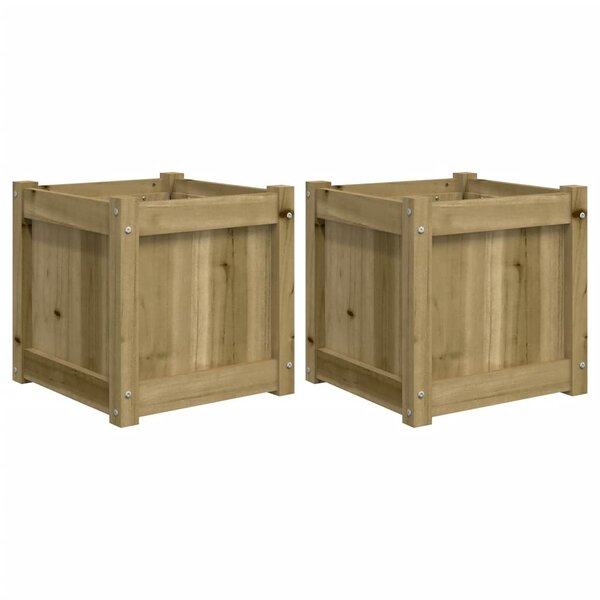 vidaXL Jardinières 2 Pièces bois de pin imprégné