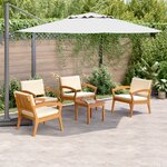 vidaXL Ensemble de Bistro 5 pièces avec coussins en bois d'acacia massif