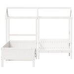 vidaXL Ensemble de lit de jour et de banc avec toit sans matelas blanc