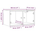 vidaXL Armoires murales portes vitrées 2 Pièces sonoma gris 68 5x37x35 cm