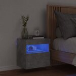 vidaXL Meuble TV mural avec lumières LED gris béton 40x30x40 cm