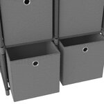 vidaXL Étagère d'affichage 6 cubes et boîtes Gris 103x30x72 5 cm Tissu