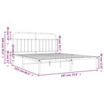 vidaXL Cadre de lit métal sans matelas avec tête de lit noir 183x213cm
