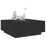 vidaXL Table basse avec LED infini noir 100x100x40 cm