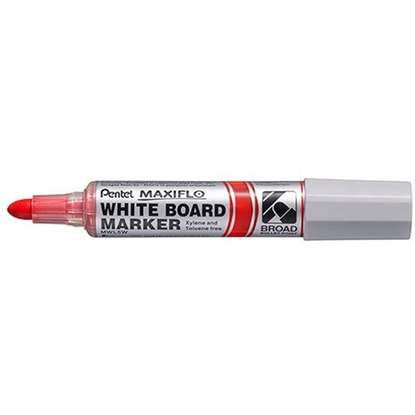 Marqueur tableau blanc maxiflo mwl5w pointe ultra large rouge x 12 pentel