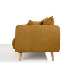 Canapé fixe 3 places DAREN - Tissu moutarde - 207 x 90 x 88 cm - HEXAGONE