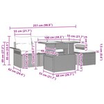 vidaXL Set de Canapés de Jardin 6 Pièces avec Coussins en Rotin Poly Gris Clair