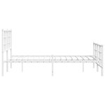vidaXL Cadre de lit métal sans matelas et pied de lit blanc 120x190 cm