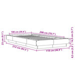 vidaXL Cadre de lit avec lumières LED sonoma gris 100x200 cm