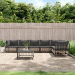 vidaXL Salon de jardin 8 Pièces avec coussins anthracite résine tressée
