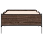 vidaXL Cadre de lit chêne marron 90x200 cm bois d'ingénierie et métal