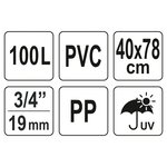 FLO Réservoir d'eau de pluie pliable 100 L noir
