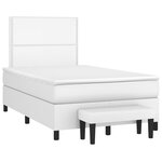 vidaXL Sommier à lattes de lit avec matelas blanc 120x190cm similicuir