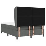 vidaXL Lit à ressort avec matelas - Gris foncé  160x200 cm en tissu