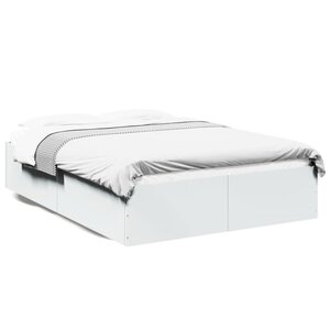 vidaXL Cadre de lit sans matelas blanc 135x190 cm
