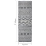 vidaXL Tapis à tissage plat d'extérieur 80x250 cm Rayures bleues