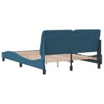 vidaXL Cadre de lit avec tête de lit bleu 120x200 cm velours