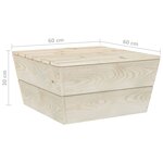 vidaXL Salon de jardin palette 3 Pièces Bois d'épicéa imprégné