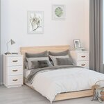  vidaXL Tables de chevet 2 Pièces Blanc 40x40x75 cm Bois de pin massif