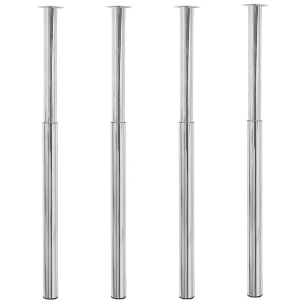 vidaXL Pieds de table télescopiques 4 Pièces Chrome 710 mm - 1100 mm