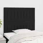 vidaXL Têtes de lit 2 Pièces Noir 80x5x78/88 cm Tissu